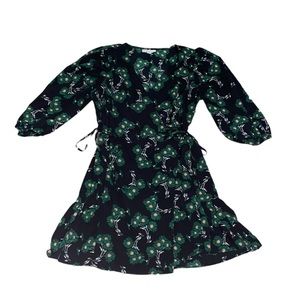 Topshop floral wrap mini dress